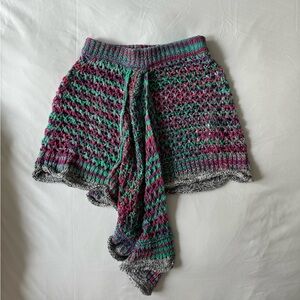 The Attico Crochet Asymmetric Miniskirt
